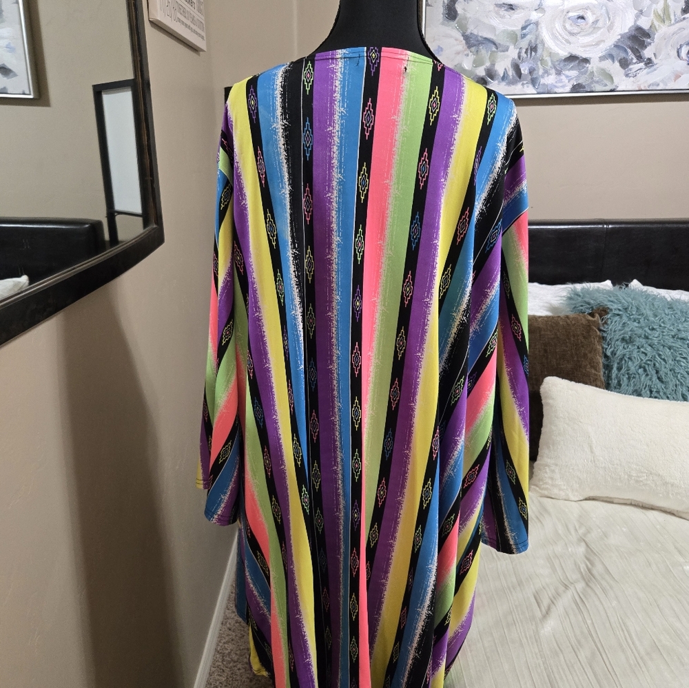 Colorful Striped Kimono Cardigan Size L NWOT.Never Worn! - Picture 4 of 8